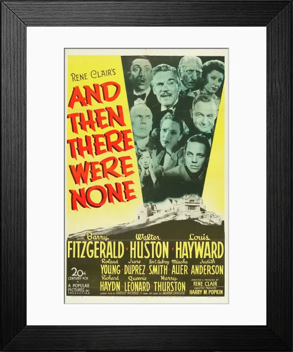 Framed Print : AND THEN THERE WERE NONE, top from left: Mischa Auer, Walter Huston, C