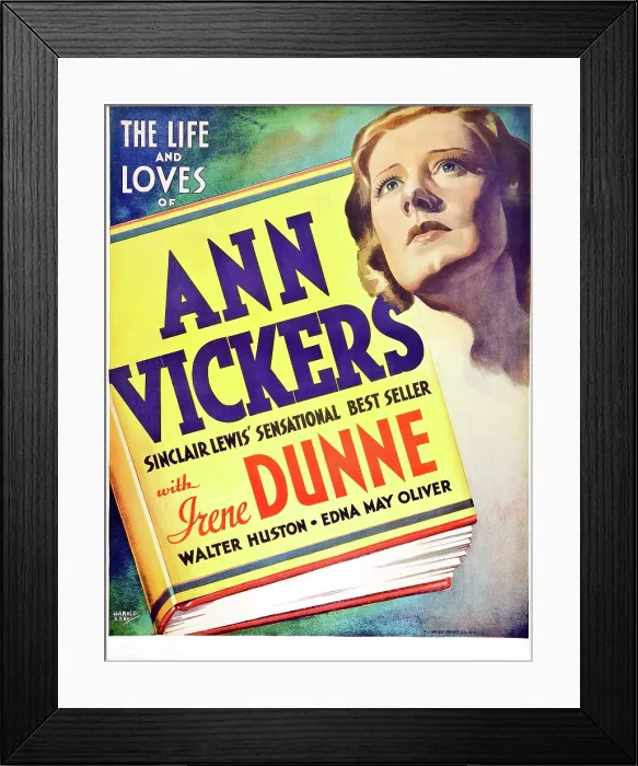Framed Print : ANN VICKERS, Irene Dunne on poster art, 1933