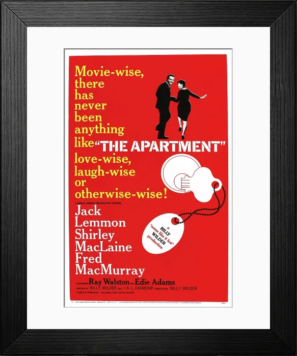 Framed Print : THE APARTMENT, US poster art, top right: Jack Lemmon, Shirley MacLaine, 1960 Framed Print : THE APARTMENT, US poster art, top right: Jack Lemmon, Shirley MacLaine, 1960