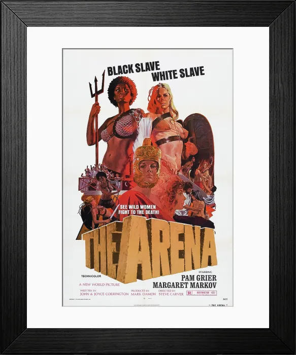 Framed Print : THE ARENA, US poster art, Pam Grier, Margaret Markov, 1974