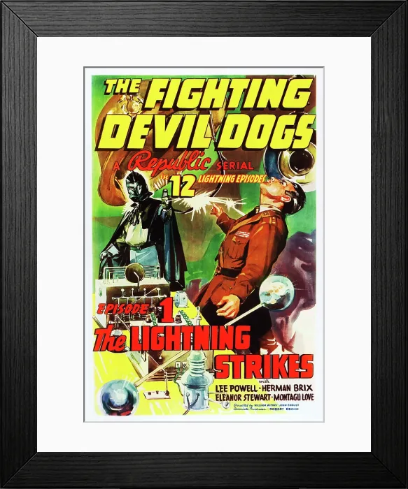 Framed Print : THE FIGHTING DEVIL DOGS, US poster art, Lee Powell, in Episode 1: The Lightning Strikes, 1938