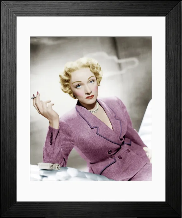 Framed Print : STAGE FRIGHT, Marlene Dietrich, wearing a suit by Christian Dior, 1950