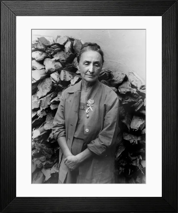 Framed Print : Georgia O'Keeffe, portrait by Carl Van Vechten, August 16, 1950. lc-usz62-16606