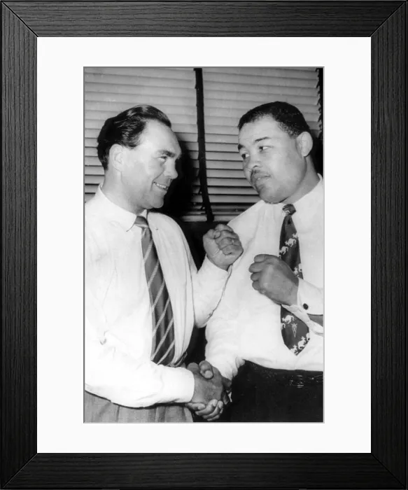Framed Print : Max Schmeling and Joe Louis pose for photo during Max's 1954 tour of the U.S. Chicago, IL, 1954.. Courtesy: CSU Archives / Everett Collection Framed Print : Max Schmeling and Joe Louis pose for photo during Max's 1954 tour of the U.S. Chicago, IL, 1954.. Courtesy: CSU Archives / Everett Collection