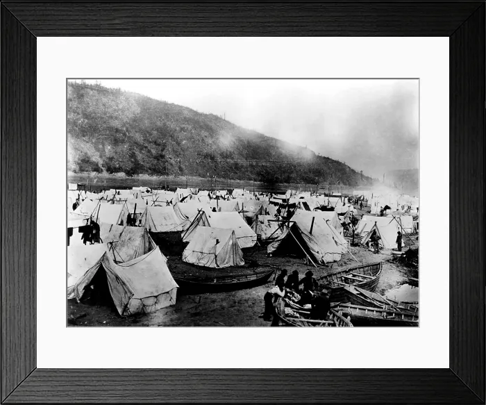 Framed Print : Chee-Chacos Camping Ground, Dawson City, Canada, July 4, 1898. Courtesy: CSU Archives / Everett Collection