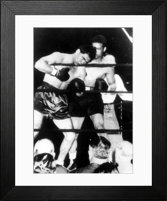 Framed Print : Max Schmeling and Joe Louis in their second fight, New York, NY, June 22, 1938.. Courtesy: CSU Archives  /  Everett Collection