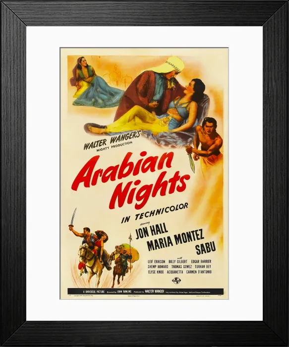Framed Print : ARABIAN NIGHTS, 1942, Poster art