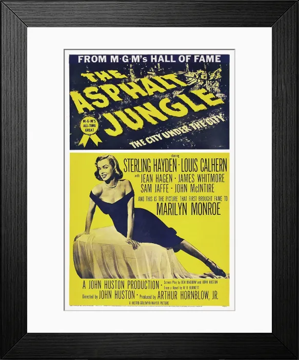 Framed Print : THE ASPHALT JUNGLE, Marilyn Monroe on 1954 poster art, 1950 Framed Print : THE ASPHALT JUNGLE, Marilyn Monroe on 1954 poster art, 1950