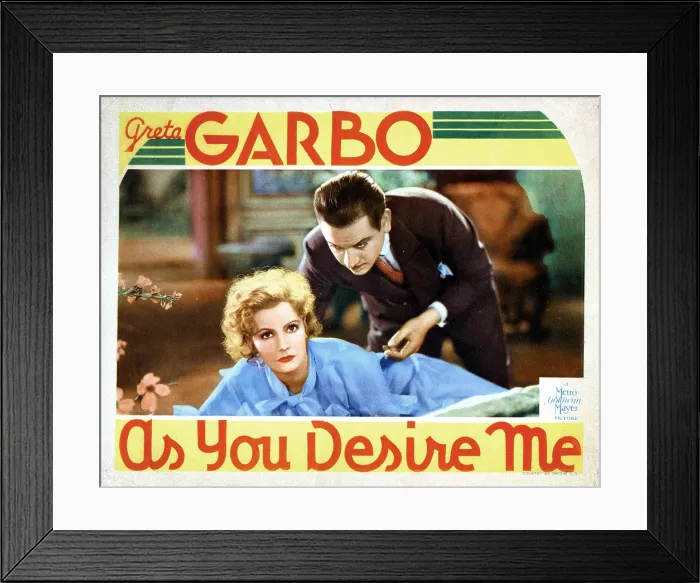 Framed Print : AS YOU DESIRE ME, from left, Greta Garbo, Melvyn Douglas, 1932