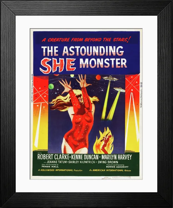 Framed Print : THE ASTOUNDING SHE-MONSTER, poster art, Shirley Kilpatrick, 1957