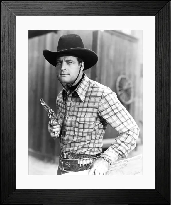Framed Print : Charles Starrett, in one of the 65 Durango Kid films he made between 1940-52 (photo ca. 1951) Framed Print : Charles Starrett, in one of the 65 Durango Kid films he made between 1940-52 (photo ca. 1951)