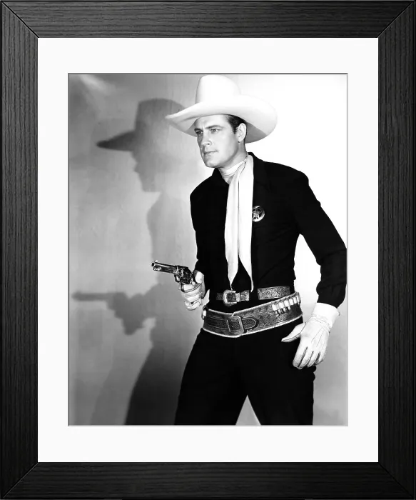 Framed Print : Charles Starrett, in one of the 65 Durango Kid films he made between 1940-52 (photo ca. 1951)