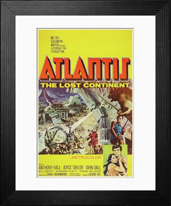 Framed Print : ATLANTIS, THE LOST CONTINENT, US poster art, bottom from left: Joyce Taylor, Anthony Hall (aka Sal Ponti), 1961 Framed Print : ATLANTIS, THE LOST CONTINENT, US poster art, bottom from left: Joyce Taylor, Anthony Hall (aka Sal Ponti), 1961