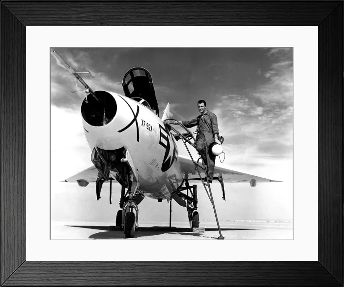 Framed Print : CHUCK YEAGER, with a Convair XF-29A plane during flight test operations.. Courtesy: CSU Archives  /  Everett Collection