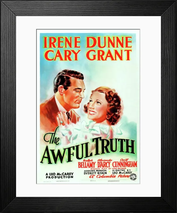 Framed Print : THE AWFUL TRUTH, US poster, from left: Cary Grant, Irene Dunne, 1937