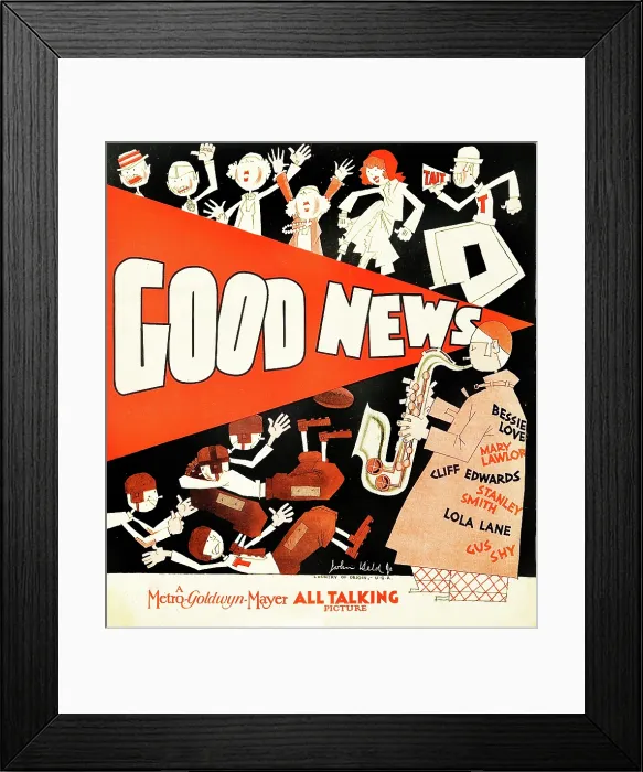 Framed Print : GOOD NEWS, US poster art by John Held Jr. 1930 Framed Print : GOOD NEWS, US poster art by John Held Jr. 1930