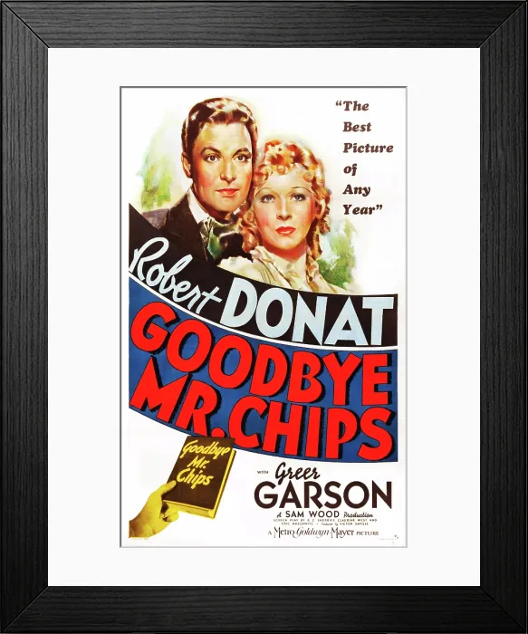 Framed Print : GOODBYE, MR. CHIPS, US poster art, from left: Robert Donat, Greer Garson, 1939 Framed Print : GOODBYE, MR. CHIPS, US poster art, from left: Robert Donat, Greer Garson, 1939