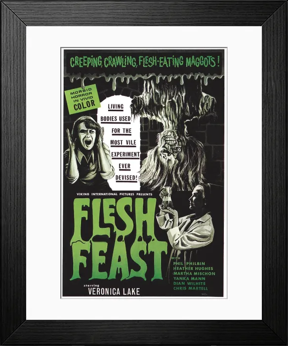 Framed Print : FLESH FEAST, US poster art, Veronica Lake, 1970 Framed Print : FLESH FEAST, US poster art, Veronica Lake, 1970