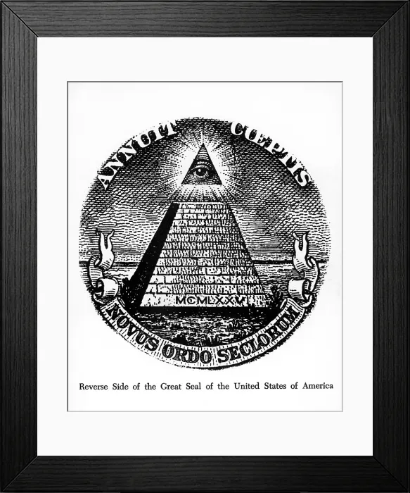 Framed Print : Reverse side of the Great Seal of the United States of America.. Courtesy: CSU Archives  /  Everett Collection