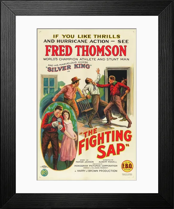 Framed Print : THE FIGHTING SAP, top right and inset left: Fred Thomson, 1924