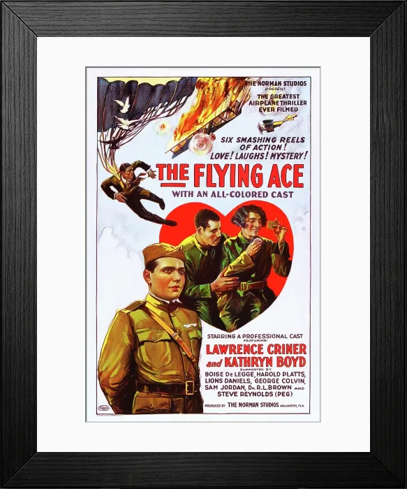 Framed Print : THE FLYING ACE, US poster art, Laurence Criner, Kathryn Boyd, 1926
