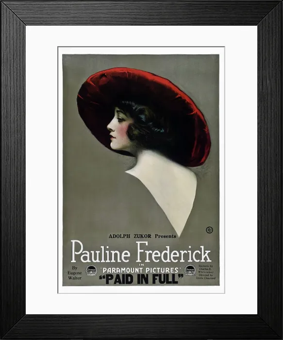 Framed Print : PAID IN FULL, US poster, Pauline Frederick, 1919
