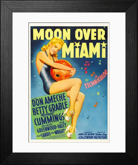 Framed Print : MOON OVER MIAMI, Betty Grable, 1941, TM and Copyright 20th Century Fox Film Corp. All rights reserved. / courtesy Everett Collection