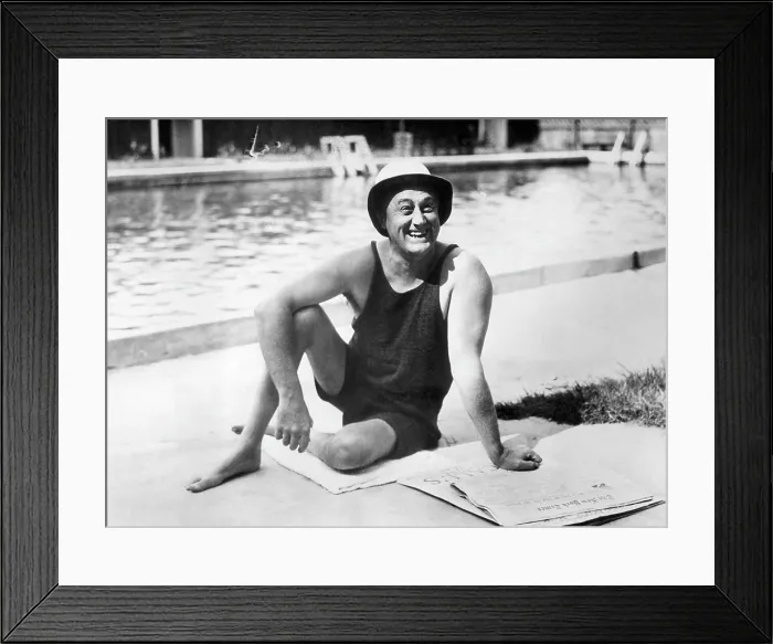 Framed Print : Governor (and future U.S. President), Franklin D. Roosevelt (1882-1945), poolside at his home in Warm Springs, Georgia, 1932.. Courtesy: CSU Archives  /  Everett Collection