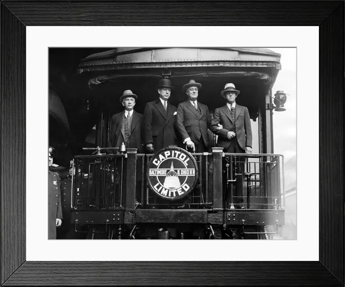 Framed Print : President-elect Franklin D. Roosevelt (3rd from left), with his advisors at Baltimore & Ohio railroad station. 1 / 19 / 33. Courtesy: CSU Archives / Everett Collection