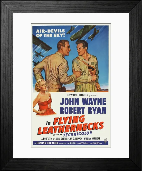 Framed Print : FLYING LEATHERNECKS, John Wayne, Robert Ryan, Janis Carter (bottom left), 1951