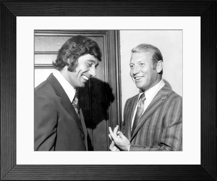 Framed Print : Joe Namath, and Mickey Mantle, August 25, 1970. Courtesy: CSU Archives / Everett Collection