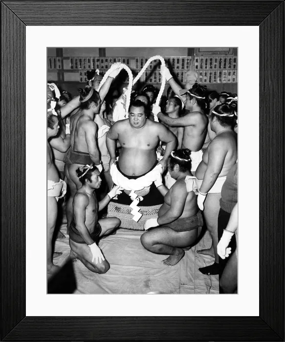 Framed Print : Sumo Wrestlers in Japan. ca 1950s. Courtesy: CSU Archives / Everett Collection