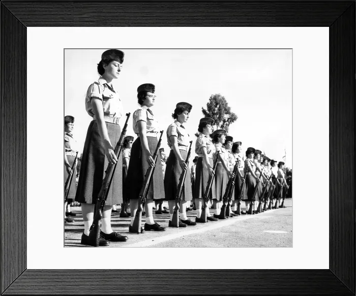 Framed Print : Women army officers lined up for a parade somewhere in Israel. April 1958.Courtesy: CSU Archives / Everett Collection Framed Print : Women army officers lined up for a parade somewhere in Israel. April 1958.Courtesy: CSU Archives / Everett Collection