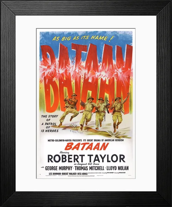 Framed Print : BATAAN, US poster art, 1943