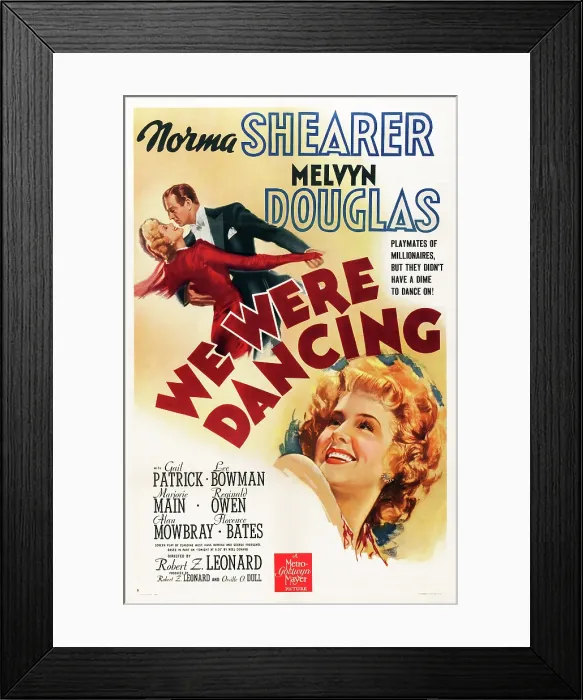 Framed Print : WE WERE DANCING, US poster art, Norma Shearer, Melvyn Douglas, 1942