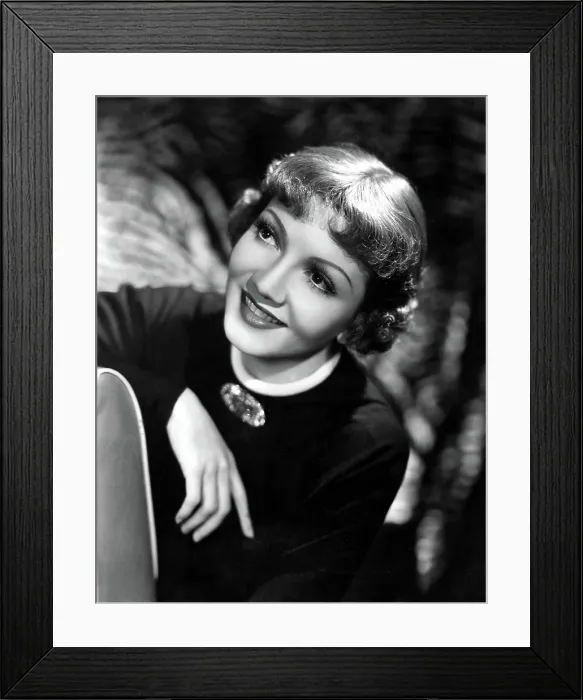 Framed Print : Claudette Colbert, advertising radio version of MAID OF SALEM, 1937