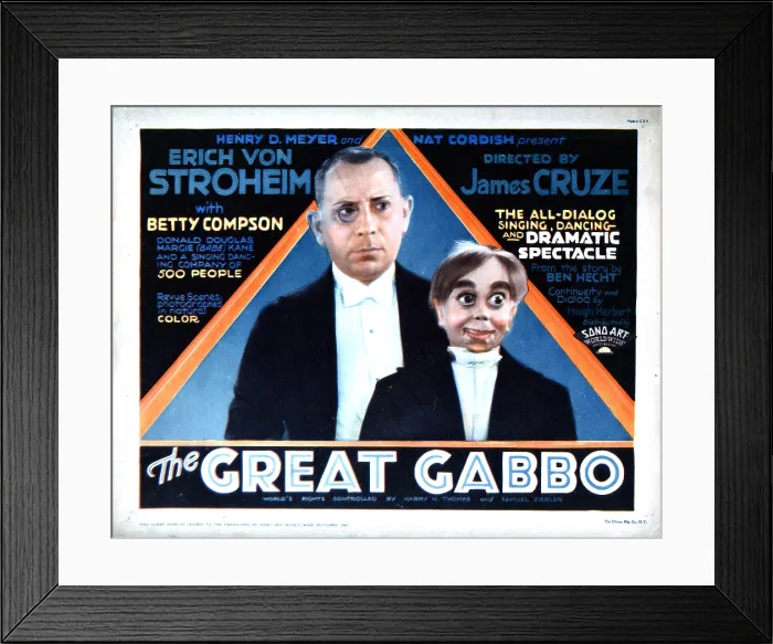 Framed Print : THE GREAT GABBO, Erich von Stroheim, 1929