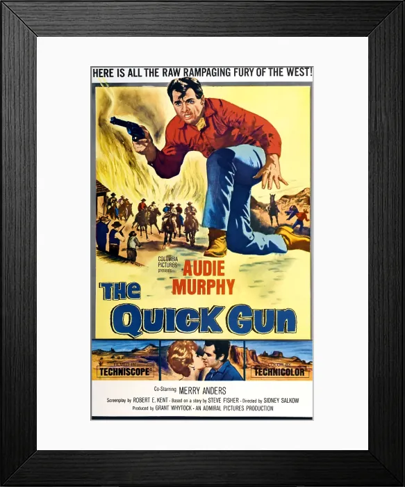 Framed Print : THE QUICK GUN, US poster art, Audie Murphy, 1964