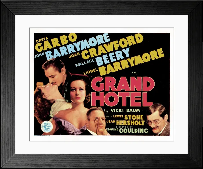 Framed Print : GRAND HOTEL, from left, Greta Garbo, John Barrymore, Joan Crawford, Wallace Beery, Lionel Barrymore, 1932 Framed Print : GRAND HOTEL, from left, Greta Garbo, John Barrymore, Joan Crawford, Wallace Beery, Lionel Barrymore, 1932