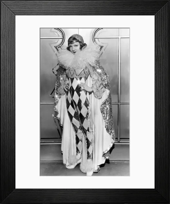 Framed Print : Claudette Colbert in Pierette costume, 1932