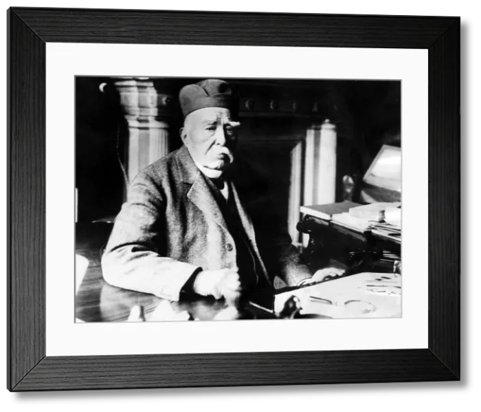 Framed Print : French Statesman Geroges Clemenceau`at his home in Paris.Courtesy CSU Archives / Everett Collection