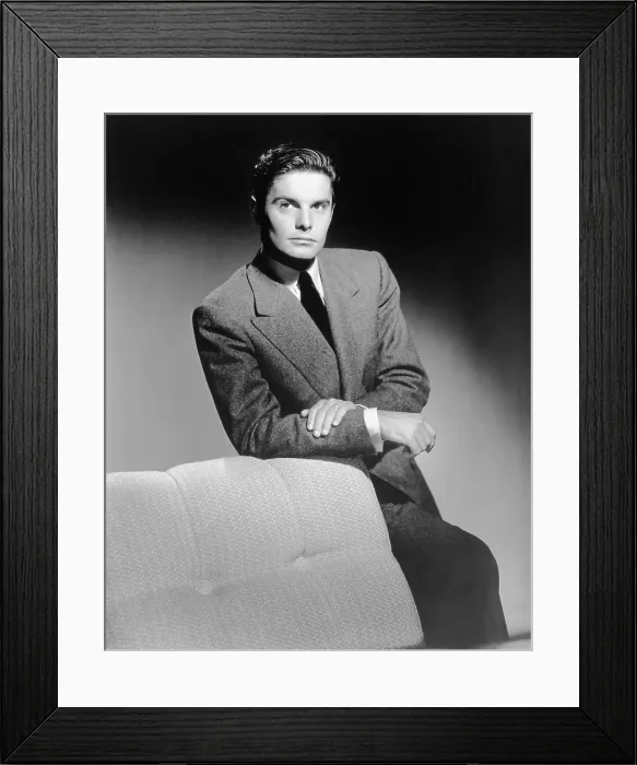 Framed Print : Newly-signed Universal player Louis Jourdan, 1948 Framed Print : Newly-signed Universal player Louis Jourdan, 1948