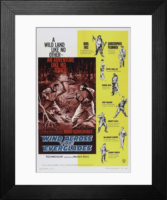 Framed Print : WIND ACROSS THE EVERGLADES, US poster, from top: Burl Ives, Christopher Plummer, Gypsy Rose Lee, Chana Eden, Tony Galento, Emmett Kelly, MacKinley Kantor, Sammy Renick, 1958 Framed Print : WIND ACROSS THE EVERGLADES, US poster, from top: Burl Ives, Christopher Plummer, Gypsy Rose Lee, Chana Eden, Tony Galento, Emmett Kelly, MacKinley Kantor, Sammy Renick, 1958