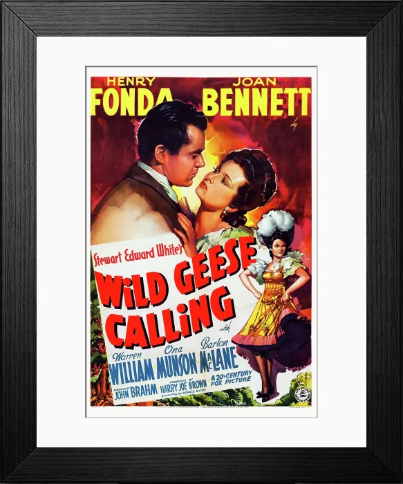 Framed Print : WILD GEESE CALLING, top from left: Henry Fonda, Joan Bennett on poster art, 1941, TM and Copyright 20th Century Fox Film Corp. All rights reserved. / courtesy Everett Collection Framed Print : WILD GEESE CALLING, top from left: Henry Fonda, Joan Bennett on poster art, 1941, TM and Copyright 20th Century Fox Film Corp. All rights reserved. / courtesy Everett Collection