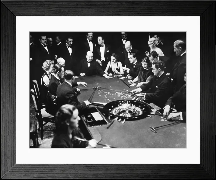 Framed Print : Gambling in Monte Carlo, on the French Riviera, February 20, 1934. Courtesy: CSU Archives / Everett Collection