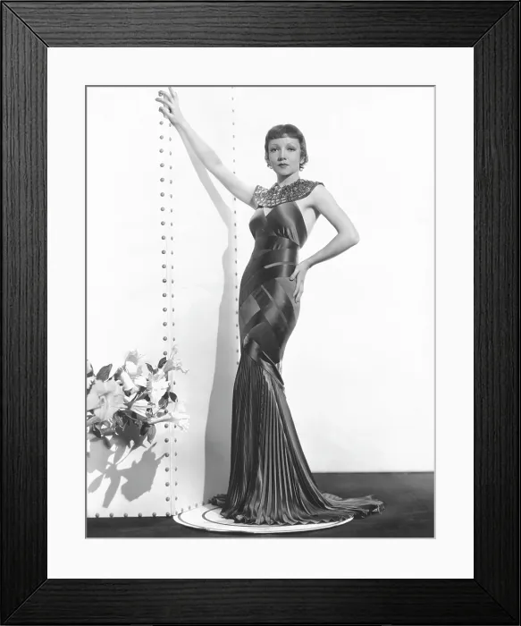 Framed Print : Claudette Colbert in Egyptian themed gown, 1934