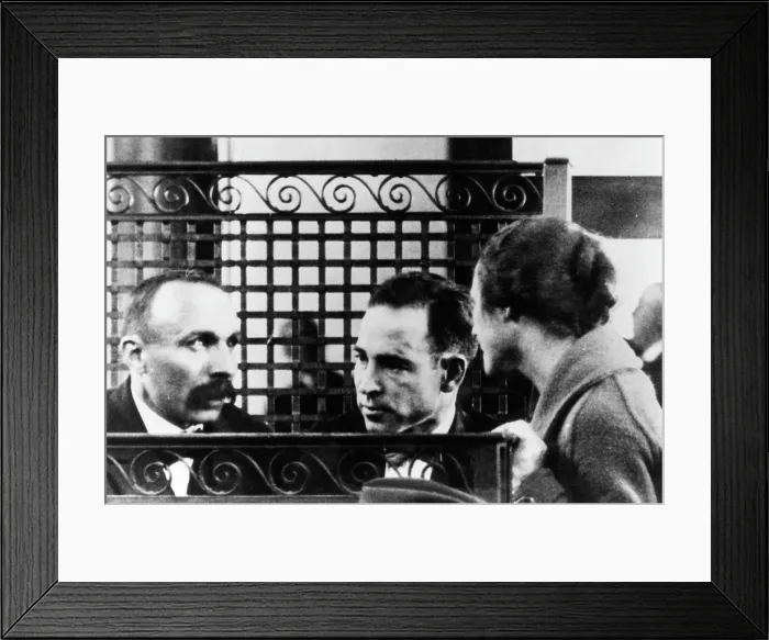 Framed Print : Rosina Sacco (far right), visiting her husband Nicola Sacco (center), and Bartolomeo Vanzetti (far left), in Norfolk County Courthouse, Massachusetts, 1923 Framed Print : Rosina Sacco (far right), visiting her husband Nicola Sacco (center), and Bartolomeo Vanzetti (far left), in Norfolk County Courthouse, Massachusetts, 1923