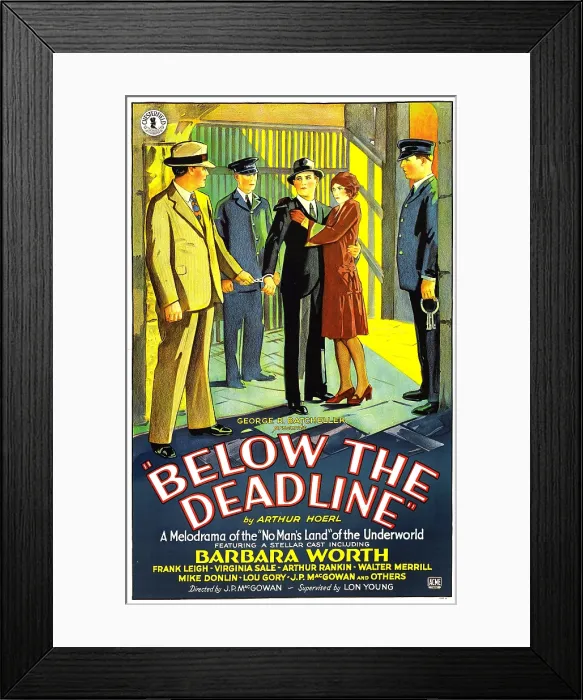 Framed Print : BELOW THE DEADLINE, US poster art, 1929