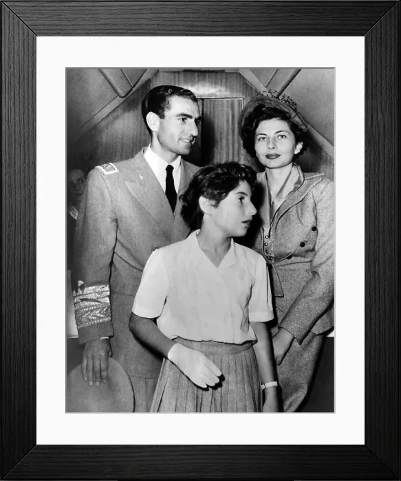 Framed Print : Shah of Iran Mohammad Reza Pahlavi, his daughter from his first marriage Princess Shahnaz, and wife Queen Soraya Esfandiary, circa 1950s. Courtesy: CSU Archives / Everett Collection Framed Print : Shah of Iran Mohammad Reza Pahlavi, his daughter from his first marriage Princess Shahnaz, and wife Queen Soraya Esfandiary, circa 1950s. Courtesy: CSU Archives / Everett Collection