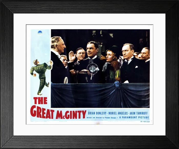 Framed Print : THE GREAT McGINTY, from left, Allyn Joslyn, Brian Donlevy, Muriel Angelus, William Demarest, 1940